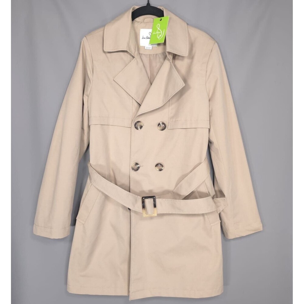 Sam Edelman NEW Trench Coat Women's MEDIUM Double Breasted M11380 INO BIRCH‎